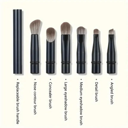 6Pcs Mini Travel Makeup Brushes Set with Box Portable Cosmetic Powder Foundation Blush Blending Concealer Make Up Brushes Set