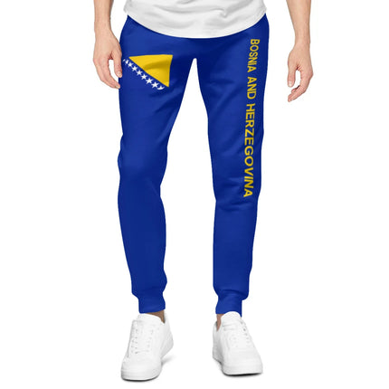 Mens Sweatpants Bosnia and Herzegovina Flag Pants with Pockets Joggers Soccer Football Sports Sweat