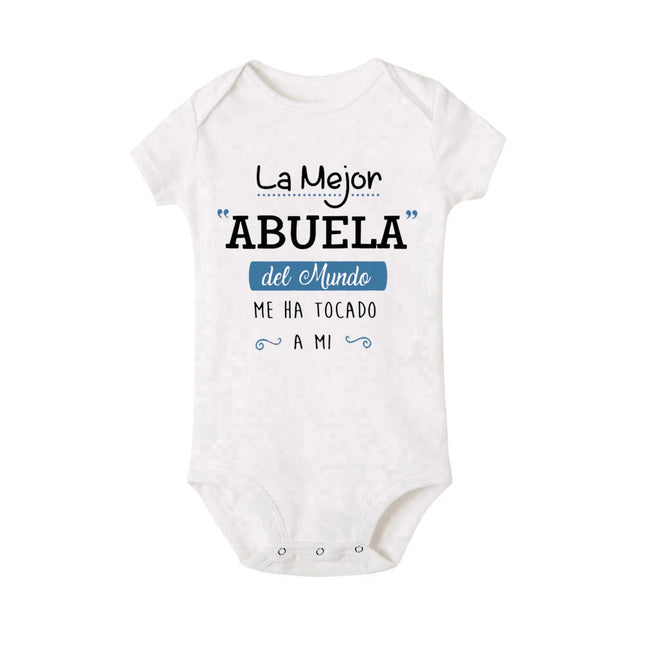 The Best Grandmother in The World Moved Me Print Newborn Bodysuit Baby Summer Romper Toddler Short Sleeve Jumpsuit Infant Outfit