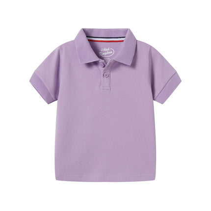 Mudkingdom Boys Polo Shirt Short Sleeve Solid Color Trendy Soft Comfy Lightweight Casual Daily Toddler Tops for Little Boy