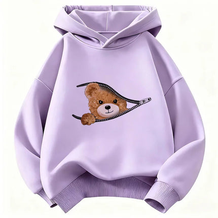 Cute Fashion Bear Funny Hoodie Kids Children's Sweatshirt Hoody for Boys Girls Casual Hoodies Hip Hop Clothes