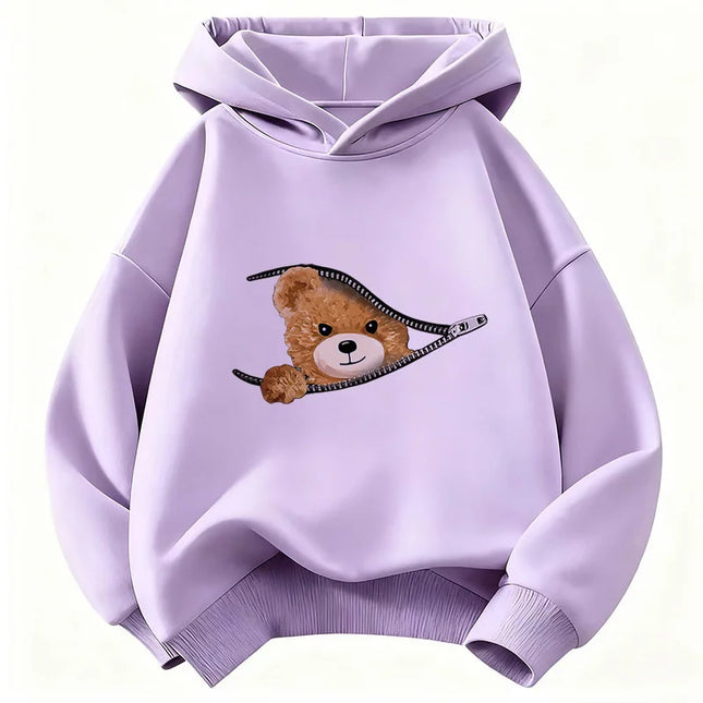 Cute Fashion Bear Funny Hoodie Kids Children's Sweatshirt Hoody for Boys Girls Casual Hoodies Hip Hop Clothes