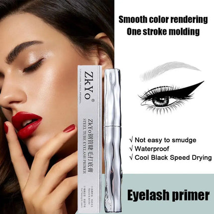 Zkyo Metal Iron Brush Mascara Primer Long-Lasting Curl, Waterproof & Sweat-Resistant Women's Thickening Lengthening Eye Makeup