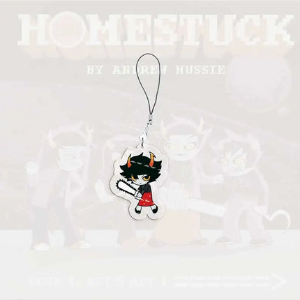 Cute Acrylic Homestuck Mobile Phone Charms Dave Strider John Egbert Karkat Small Pendant Phone Chain Keychain Fans Friends Gifts