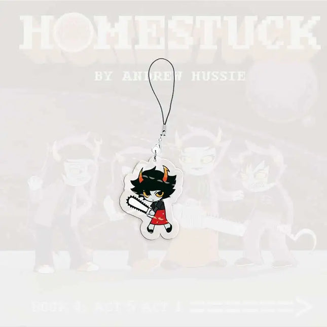 Cute Acrylic Homestuck Mobile Phone Charms Dave Strider John Egbert Karkat Small Pendant Phone Chain Keychain Fans Friends Gifts