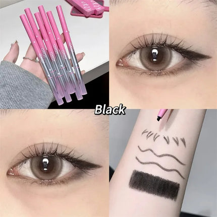 2 in 1 Punk Red Eyebrow Eyeliner GelPencil with Angled Brush Smudge-Proof Waterproof Smooth for Brow & Lying Silkworm Eye Makeup