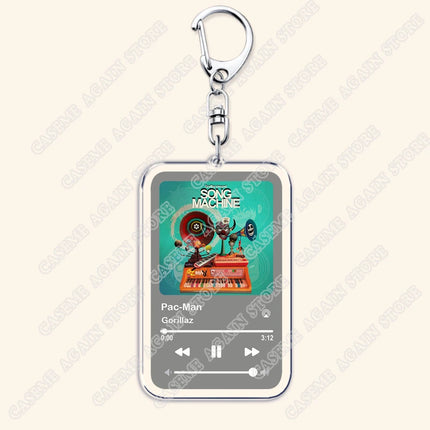 Hot Gorillaz Band Music Keychains for Women Accessories Bag Feel Good Inc Clint Eastwood Song Keying Jewelry Fans Friends Gifts