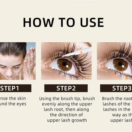QIBEST Eyelash Growth Serum Natural Ingredients No Irritation Eyebrow Nourishing Enhancer For Longer Thicker Lashes Eyes Makeup