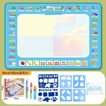 100x80CM Magic Water Drawing Mat with Reusable Magic Pens Montessori Painting Board for Doodling Educational Toys and  Gifts