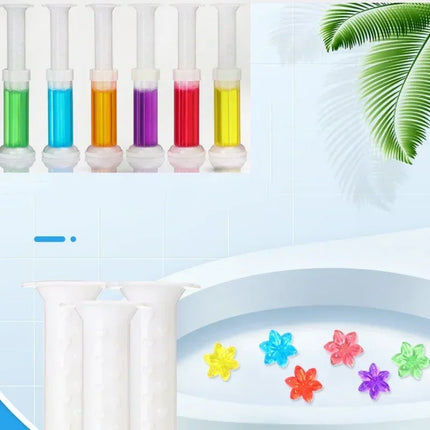 1PC Toilet Cleaner Gel Fresh Flower Toilet Gel Stamp Stops Limescale and Stains with Air Freshening Scent Deodorizing Clean
