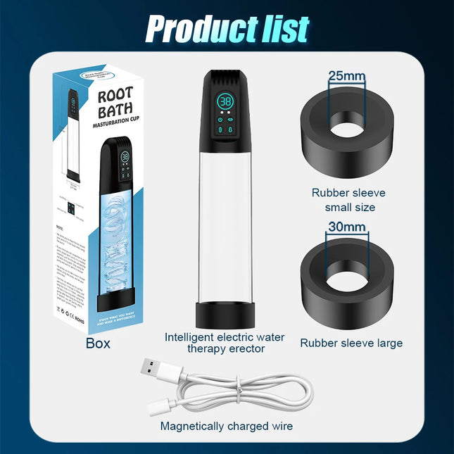 AIERLE IPX7 Electric Penis Pump for Vacuum Pump Enlargement Extend Pump Waterproof 6 Suction Extender Enhancer Sex Toys for Men