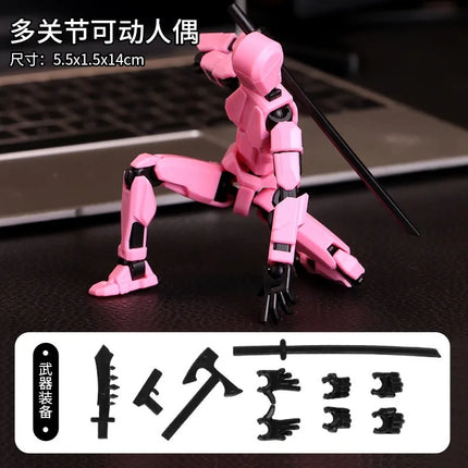 Multi-jointed, transformable robot 3D-printed action figure with 13 joints, DIY assembly gift for adults, parents, and children