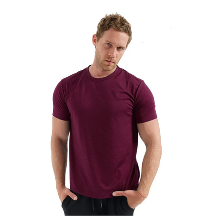 100% Merino wool 15.5Micro T Shirt Men Superfine Base Layer Short Sleeve shirt Quick dry Wicking Breathable Anti-Odor Asian Size