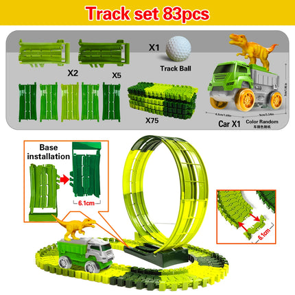 Electric Dinosaur Track Car for Boys - Magic Climbing Railway Flexible Toy Train Educational Quality Kids Playset