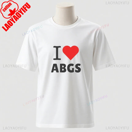 Funny Meme TShirt I Love Heart ABGs Funny Oddly Specific Joke Tee Trendy Gift Viral Prank Tiktok Twitter T-Shirt Cotton Tee Tops