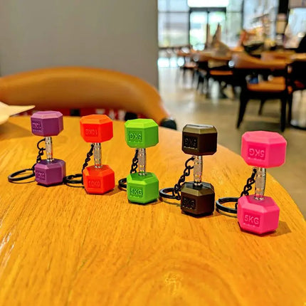 Fashion 3D PVC Dumbbell Keychain Mini Barbell Keyring Sports Gym Gift For Fitness Enthusiasts