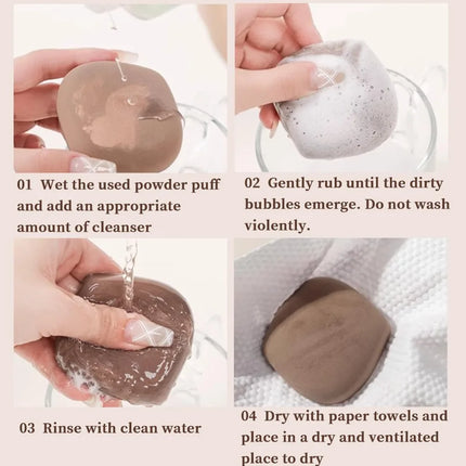 6pcs Mini Makeup Blender Puffs Quick Blending Chocolate Color Makeup Sponge Dry Wet Use Double Sided Cosmetic Tool Daily Makeup