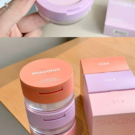SHAQINUO Dual-Effect Translucent Powder Compact-Pencil+Loose Powder,Instant Skin Smoothing,Brightens&Controls Oil Without Caking