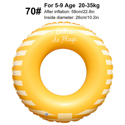 1PC Swimming Pool Floats for Adults, Inflatable Tubes With Simple Stripes, Cute Swim Rings, Floaties Water Toys for Beach