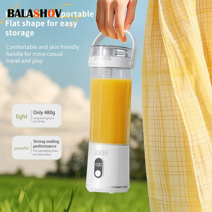 600ML Portable Juicing Cup Multifunctional Household Crushed Ice Juicer Outdoor USB Rechargeable Electric  Fruit Juice Machine
