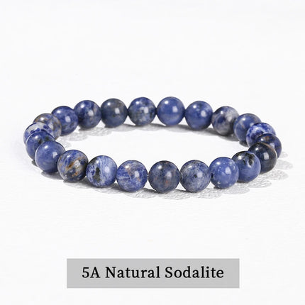 JD 6 8 10mm Natural Stone Beaded Bracelet Obsidian Fluorite Quartz Jasper Healing Beads Bangles Women Men Stretch Yoga Jewelry
