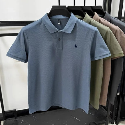 100% pure cotton fashionable personalized men's classic pony embroidered comfortable polo shirt summer new casual short sleeve
