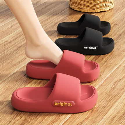 Summer Platform Cloud Slippers Women Lightweight Solid Color Soft Sole EVA Pillow Slides Woman Couple Non Slip Beach Flip Flops