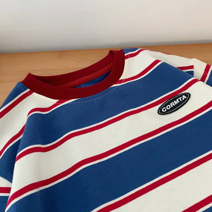 2-7Y autumn Children Clothes For Baby Girl Boys T-shirt Stripe Cotton Long Sleeves Shirts Teen Hoodie Bottoming Shirt Kids Tops