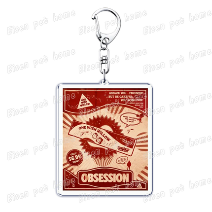 Horror Movie Obsession Keychain for Accessorie Bag Scary One Wish Willow Farming Keyrings Jewelry Friends Nikki Fans Gifts