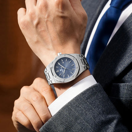 PAAZOMU Luxury Square Men's Quartz Watch Waterproof Luminous Date Men's Watch High Quality Stainless Steel Business Men's Watches