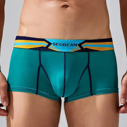 SEOBEAN Men's Sheer Boxer Briefs Nylon Low-Rise Underwear Lightweight Breathable Fashion Stylish Thin See-Through 230215 412114