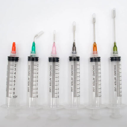 1ml-20ml Plastic Syringe Set, Blunt Tip Dispensing Needle & Cap for Glue, Ink, Oil, Perfume, Lip Gloss DIY Refill Liquid Tool