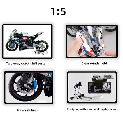 Motorcycle Building Bocks Simulation Motorcycle Model Collectible Model Decoration Difficult Toys Boys Educational Creature Gift