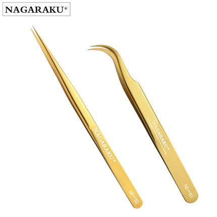 NAGARAKU Eyelash Extension Tweezers Makeup Tools Stainless Steel Non-magnetic Pincet False Eyelash Tweezers 3D accurate tweezers