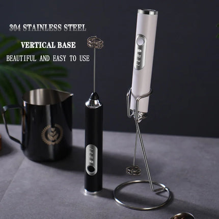 TINSOL Electric Milk Frother Mini Handheld Wireless Power Type-C Charging Convenience Coffee Milk Whipping Kitchen Whisk