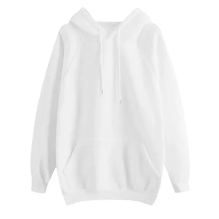 Thickened Fleece Hoodie Women's Long Sleeve Loose Fit Blank Version Autumn Winter New Style Korean Style Solid Color Sweatshirt