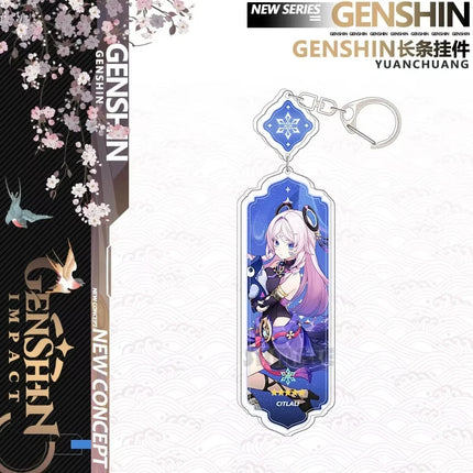 Anime Keychain Linnea Flins Durin Mualani Furina Arlecchin Key Chain Accessories Genshin Impact Cute Bag Pendant Key Ring Gift