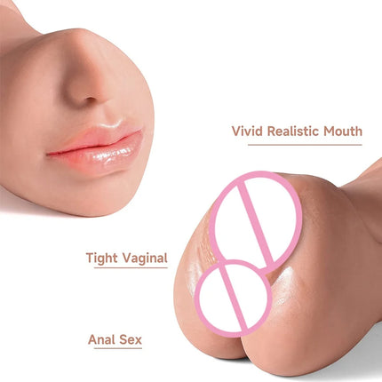 Realistic Vagina Sex Toys Masturbation For Men Deep Throat Artificial Real Pussy Oral Male Masturbator Realistic  Vagina