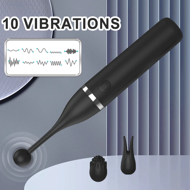10 Mode Clitoral Nipple Vibrator G-Spot 3 Heads Clitoral Stimulator Anal Vibe Masturbator Adult Toy for Women Men Couple