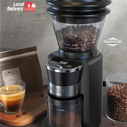 HiBREW Coffee Mill Automatic Electric Coffee Grinder with 31 Gears for Espresso American Coffee Pour Over Visual Bean Storage G3