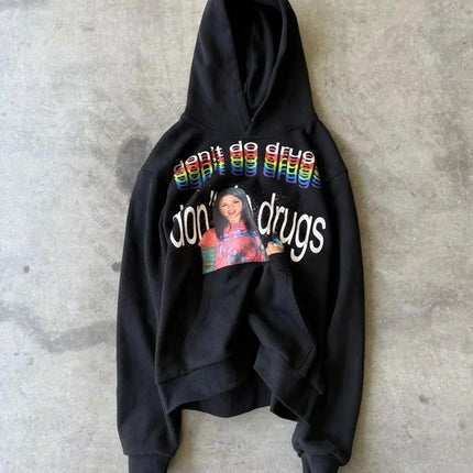 Women Hoodies for Men Emo Long Sleeve Woman Clothes Y2k 2000s Harajuku Autumn Women's Clothing Essentials Hoodie Graphic Goth