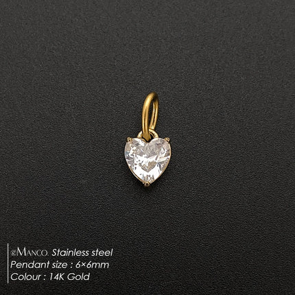 eManco 14K Gold Plated Stainless Steel  Inlaid With Zircon Pendant  Charm  Diy Jewelry Accessories Earring Making Supplies