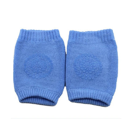 1 Pair Baby Knee Pads Cotton Crawling Elbow Pads Safety Knee Pads Leg Pads Blue