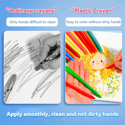 12/24/36Colors Kawaii Triangle Crayons Washable Non-Toxic Oil Pastels Kids Art Supplies Drawing Painting Set Toddler Gift