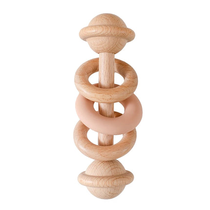 Montessori Baby 1Set Baby Toys Music Rattle Wood Crochet Bead Bracelet Wooden Rodent Chew Play Gym Teether Products Newborn Gift