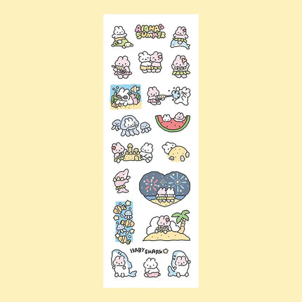 Cartoon Stickers Korean Cute Graffiti Style Rabbit Stickers Kawaii Cartoon Animal Stickers Hand Account Diary Scrapbook Stickers
