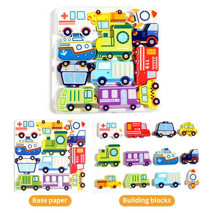 Montessori Toy Wooden jigsaw Puzzle Creative 3D Puzzle for Children's Intelligence Development Ealy Educational Toy For Children