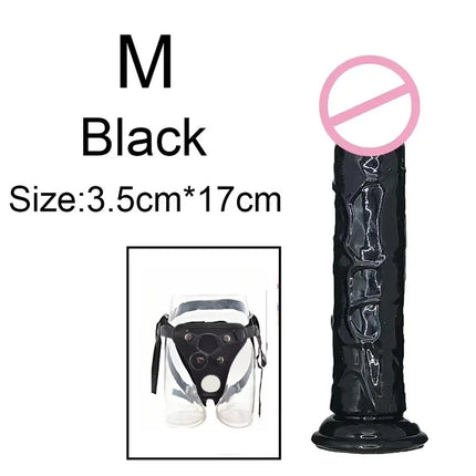 Wearable Strat on Penis Pants 6 Sizes Butt Plug Big Soft  Dildos Vaginal Masturbators Penis Suction Cup Dick Sex Toys for Women