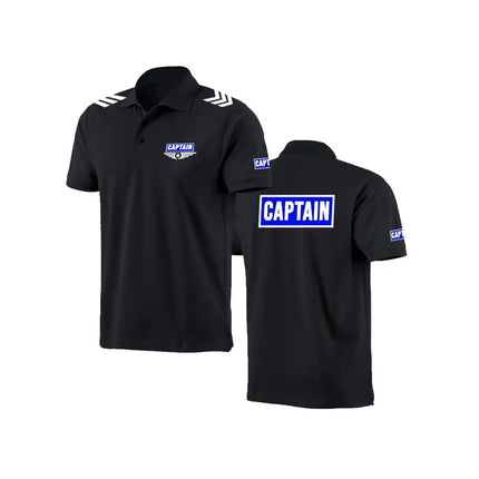 Captain Classic Basics Polo Shirt Business Casual Breathable Short Sleeve Work Uniform Fashion Comfortable Lapel Buttons Tops
