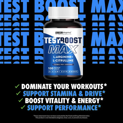 L-Arginine Capsules with L-Citrulline- 100 Count - Vegan, Non-GMO Capsules for VIRILITY·VITALITY·VIGOR, Endurance and Erect